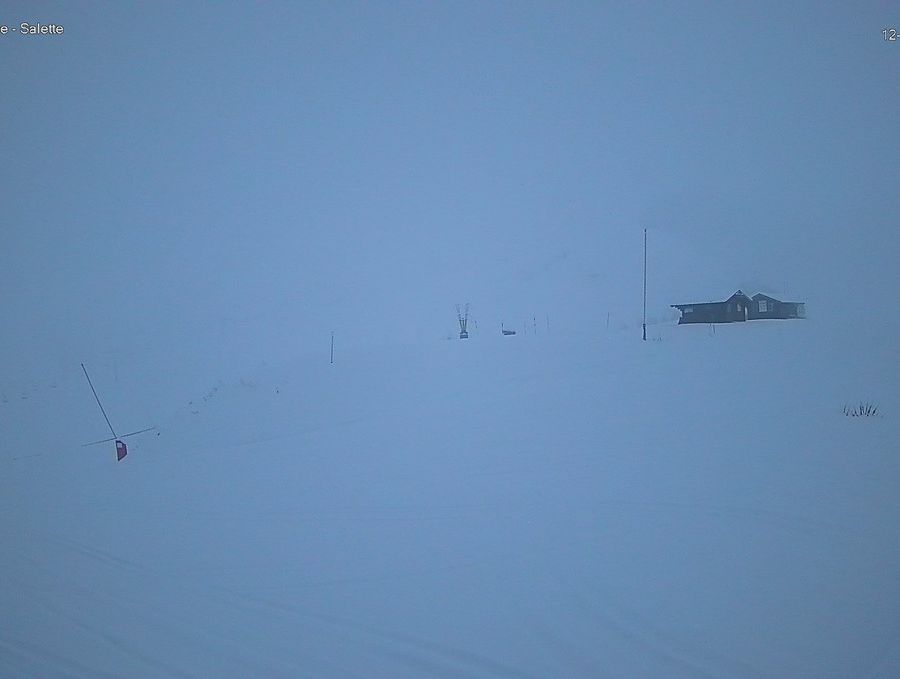 Tanta neve a Cervinia; la webcam di Salette questa mattina