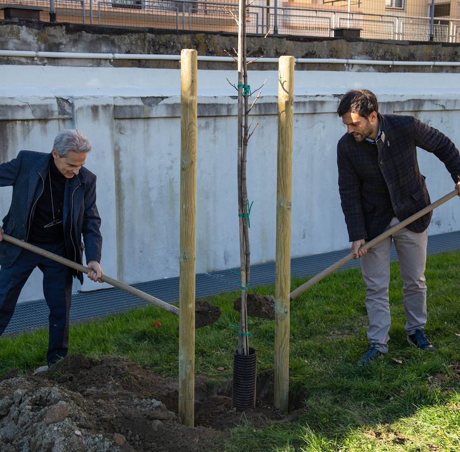 Il sindaco Nuti e l'assessore Carrel hanno 'inaugurato' la piantumazione