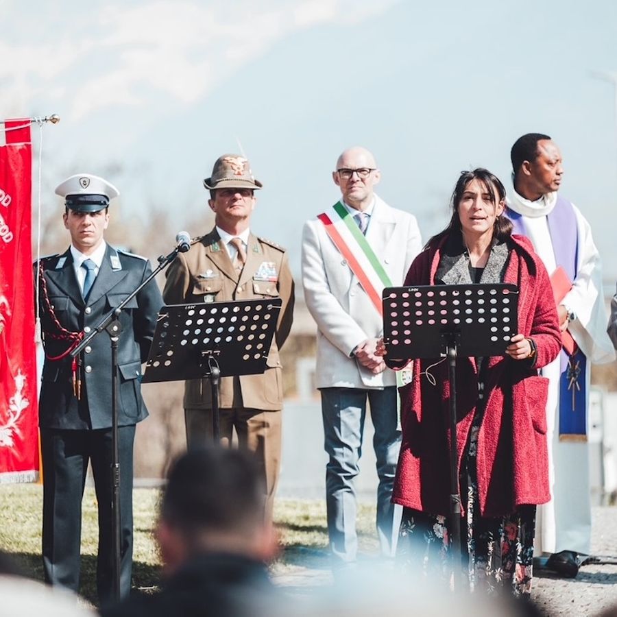 Un momento della commemorazione di Guido Saba nella foto di Massimo Monticone