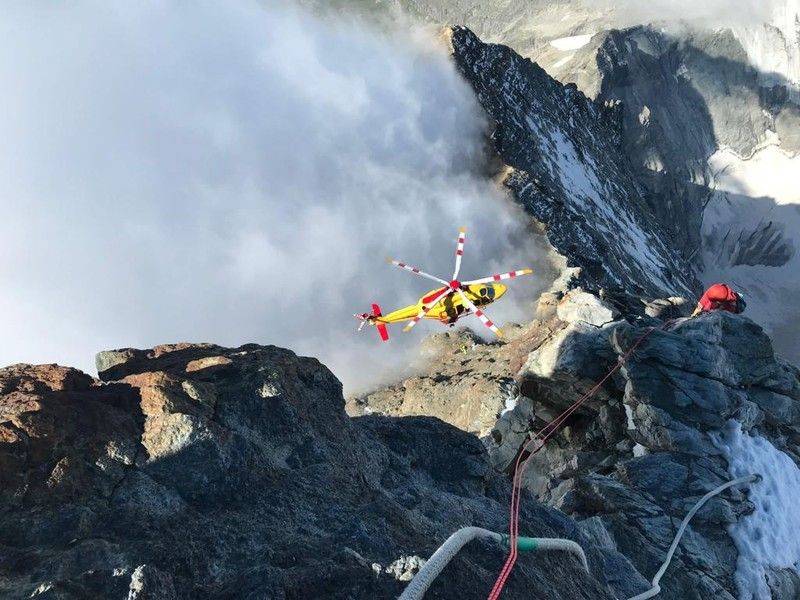 Alpinista caduto lungo la via normale italiana al Cervino