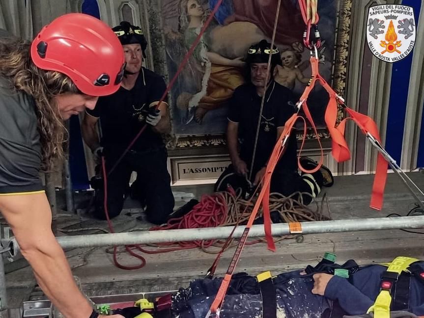 In salvo operaio infortunatosi su un'impalcatura a Torgnon