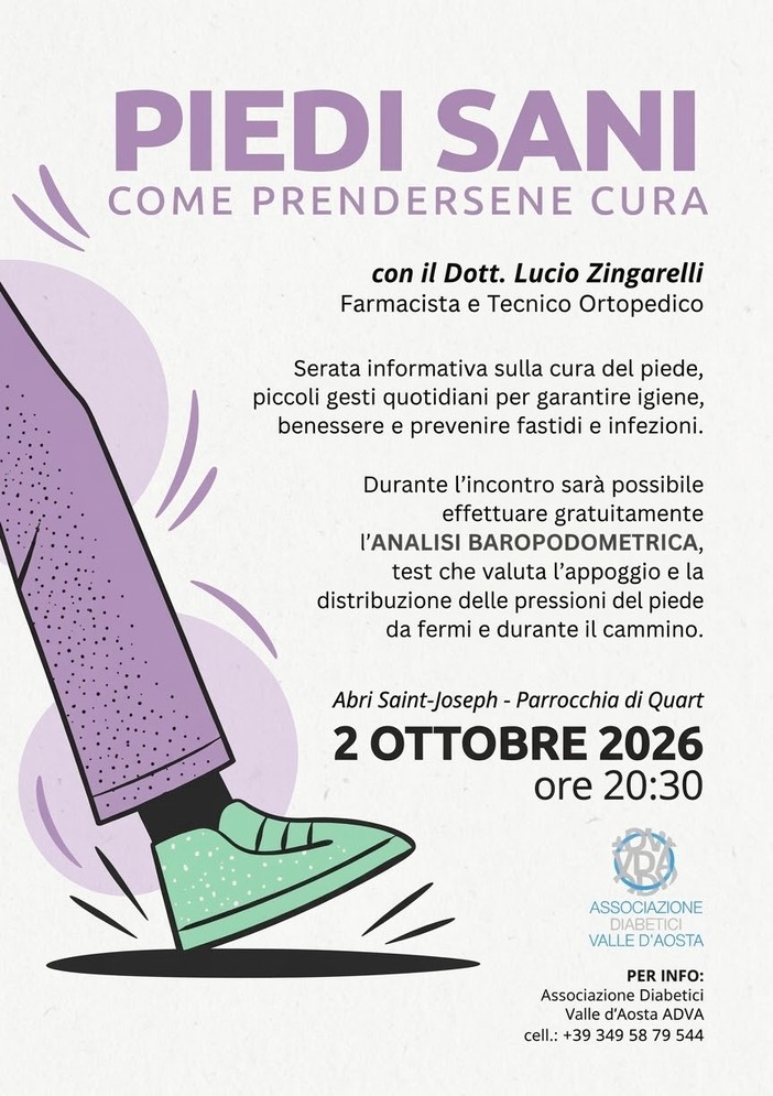 Una serata dedicata alla salute dei piedi con l’associazione ADVA Una serata dedicata alla salute dei piedi con l’associazione ADVA