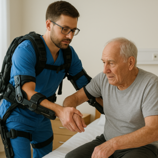 Assistenza sanitaria con esoscheletro
