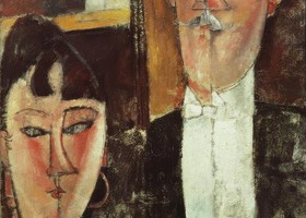 Amedeo Modigliani - La sposa e lo sposo 1915-1916 Amedeo Modigliani - La sposa e lo sposo 1915-1916