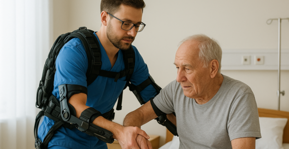 Assistenza sanitaria con esoscheletro
