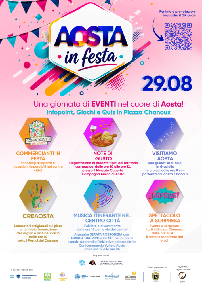 Aosta in Festa il 29 agosto tra shopping, musica e visite alla città