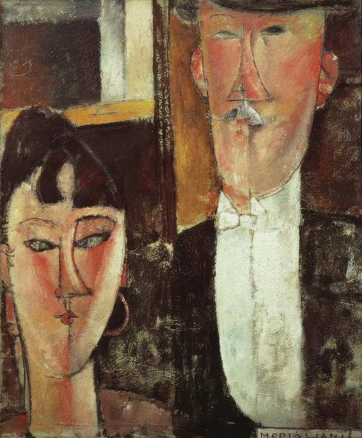 Amedeo Modigliani - La sposa e lo sposo 1915-1916 Amedeo Modigliani - La sposa e lo sposo 1915-1916