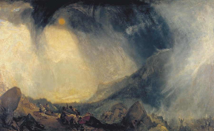 'Bufera di neve, Annibale e il suo esercito attraversano le Alpi', 1812-William Turner (1775-1851)