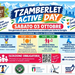 Tzamberlet Active Day, il 3 ottobre una giornata di sport e incontri aperta alla città