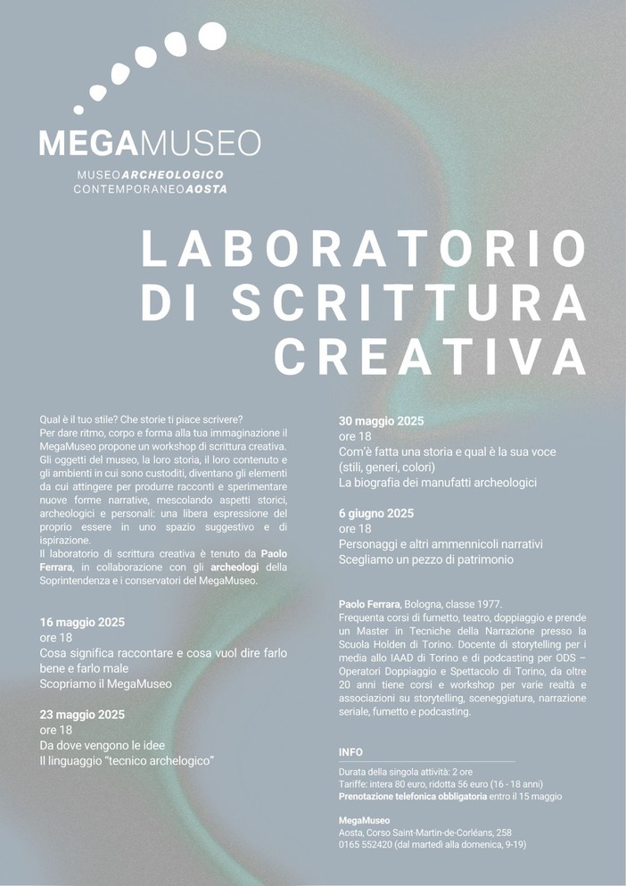 Ecco i laboratori di scrittura creativa del Megamuseo