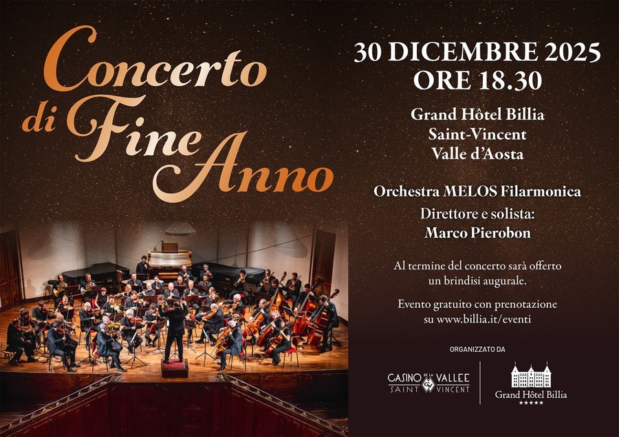 Concerto di Fine Anno  al Casino de la Vallée, Marco Pierobon dirige e suona con la Melos Filarmonica