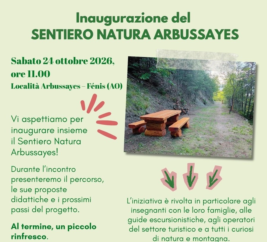 Fénis, ad Arbussayes un nuovo sentiero ricco di biodiversità