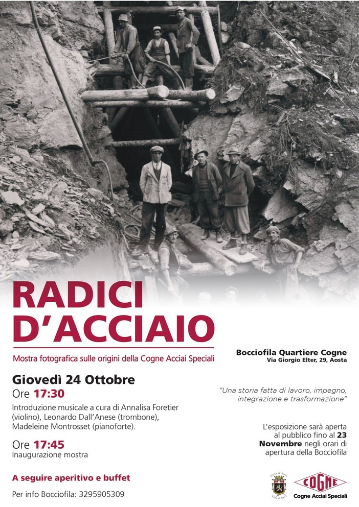 'Radici d’Acciaio', ecco la mostra fotografica sulle origini della Cogne Acciai Speciali 'Radici d’Acciaio', ecco la mostra fotografica sulle origini della Cogne Acciai Speciali