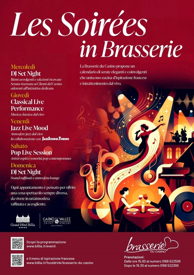 Alla Brasserie du Casino arrivano 'Les Soirées' Alla Brasserie du Casino arrivano 'Les Soirées'
