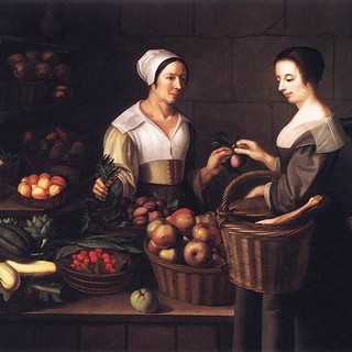 Louise Moillon- Scena al mercato con borseggiatore - 1630