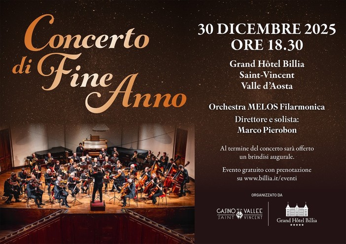 Concerto di Fine Anno  al Casino de la Vallée, Marco Pierobon dirige e suona con la Melos Filarmonica