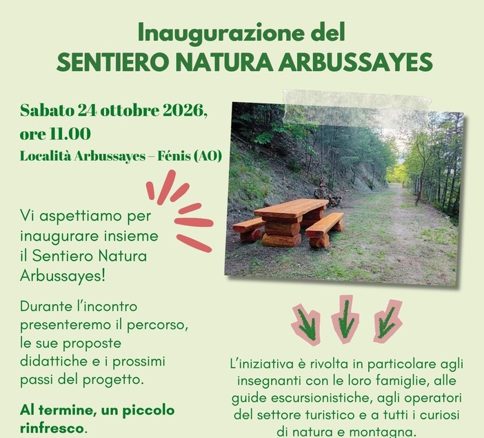 Fénis, ad Arbussayes un nuovo sentiero ricco di biodiversità Fénis, ad Arbussayes un nuovo sentiero ricco di biodiversità