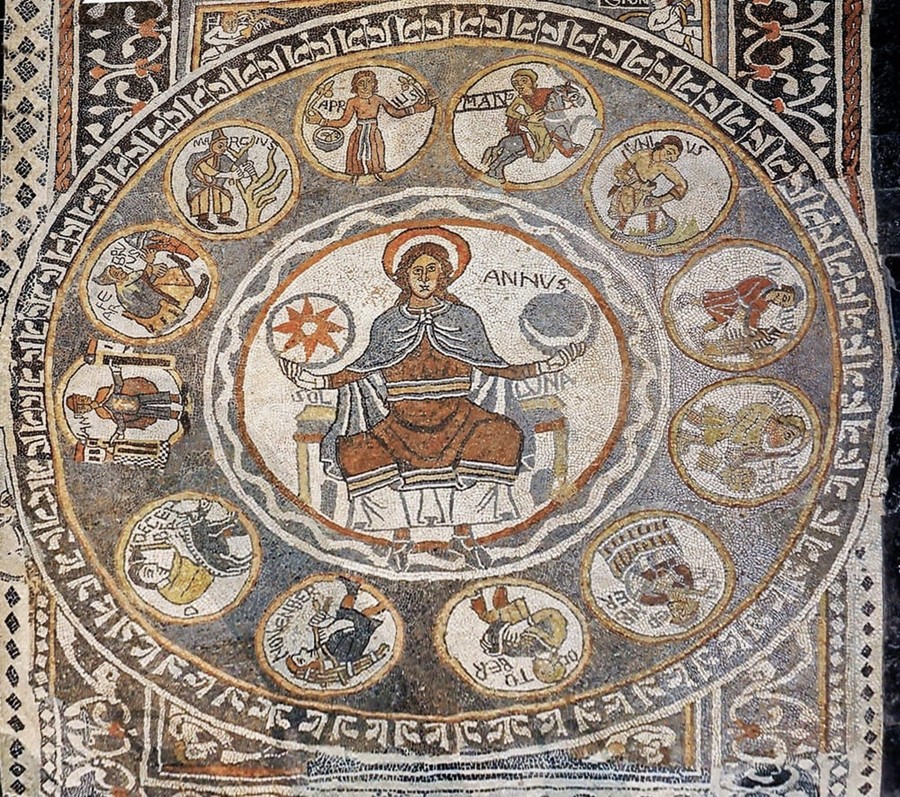 'Mosaico del ciclo dei mesi', fine XII secolo 'Mosaico del ciclo dei mesi', fine XII secolo