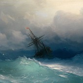 Nave nel mare in tempesta (1858) ;Ivan Konstantinovic Ajvazovskij (1817-1900)