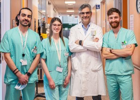 Da sn Alessandro Alesina, Irene Florean, il primario Guido Giardini e Gabriele Mainini