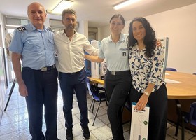 Da sn l'ufficiale della Polpen Rino Zanchetta;il consigliere regionale Marco Sorbara; la comandante del carcere di Brissogne, Martina Irrera e la criminologa e responsabile MIDD Martina Piazza Da sn l'ufficiale della Polpen Rino Zanchetta;il consigliere regionale Marco Sorbara; la comandante del carcere di Brissogne, Martina Irrera e la criminologa e responsabile MIDD Martina Piazza