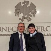 Paolo Ambrosini, presidente di ALI Confcommercio e Clara Acerbi, presidente di ALI Confcommercio VdA Paolo Ambrosini, presidente di ALI Confcommercio e Clara Acerbi, presidente di ALI Confcommercio VdA