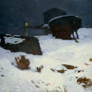 Paesaggio marino innevato-1910, Pietro Lucano