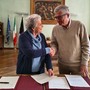 Caterina Sergi e Raffaele Rocco alla firma dell'accordo
