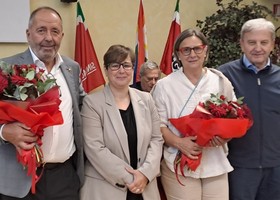 Da sn Domenico Falcomatà, Tania Scacchetti, Vilma Gaillard e Stefano Landini Da sn Domenico Falcomatà, Tania Scacchetti, Vilma Gaillard e Stefano Landini