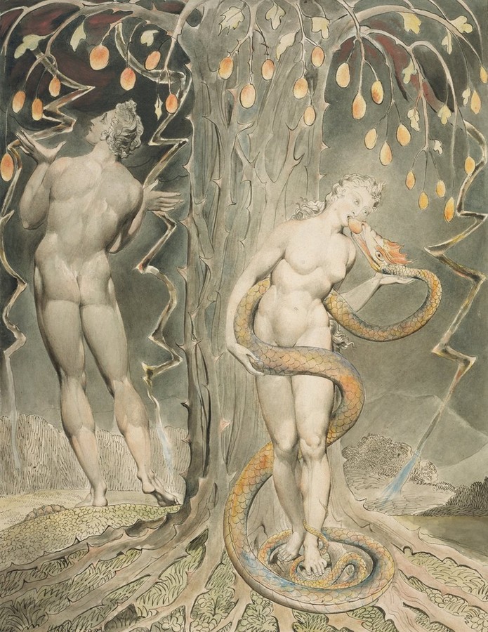 'La tentazione e il peccato di Eva', 1808 - William Blake (1757-1827)