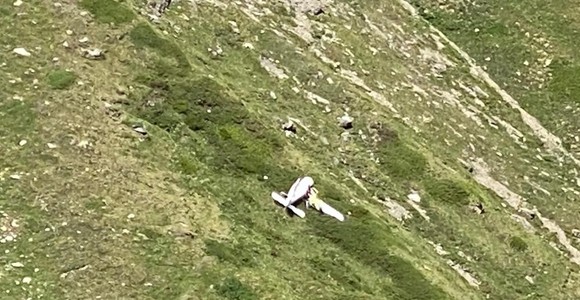 L'ultraleggero caduto vicino al rifugio Frassati