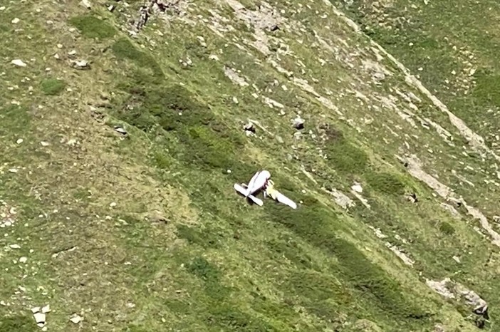 L'ultraleggero caduto vicino al rifugio Frassati