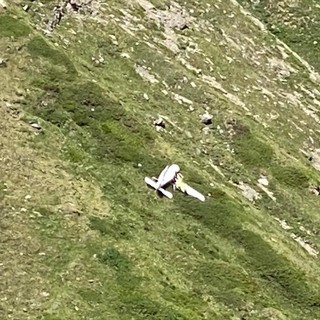 L'ultraleggero caduto vicino al rifugio Frassati