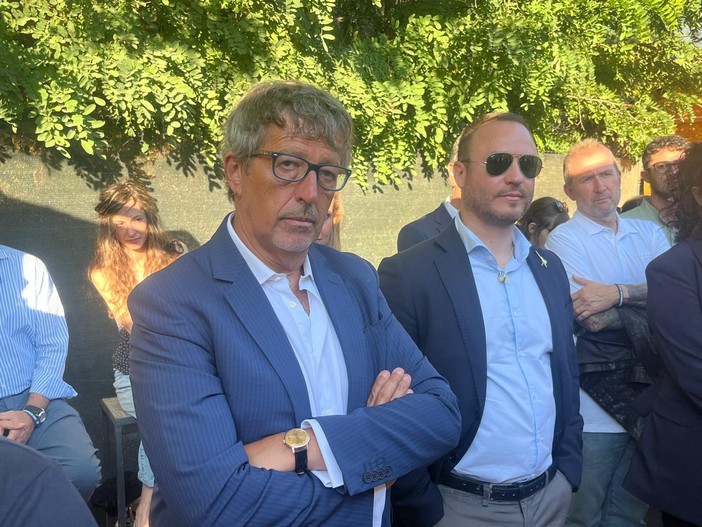 L'avvocato Corrado Bellora (a sn) e il capogruppo della Lega VdA in Consiglio Valle Andrea Manfrin