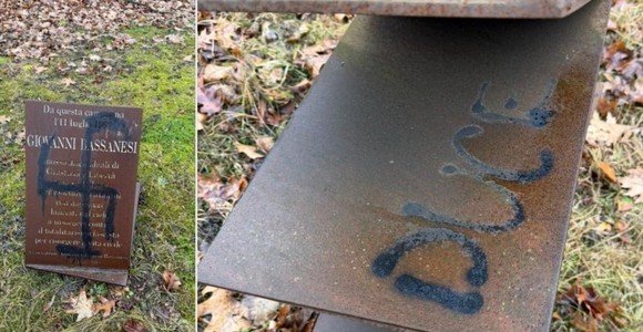 Vandali contro il monumento all’antifascista valdostano Bassanesi Vandali contro il monumento all’antifascista valdostano Bassanesi