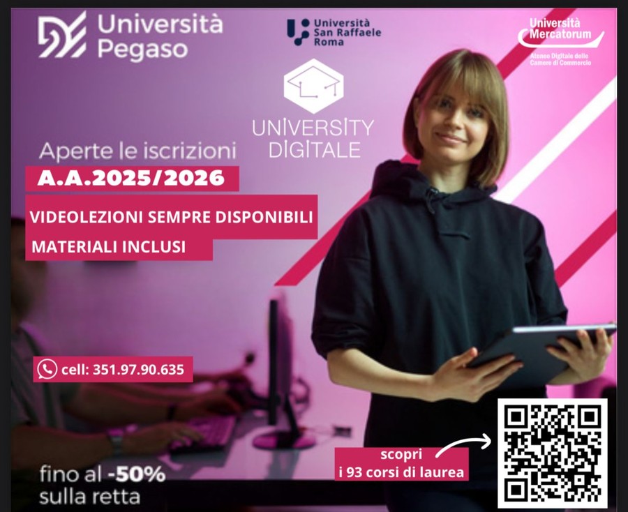 POLO UNIVERSITY DIGITALE AOSTA: Università Mercatorum, Pegaso e San Raffaele- Eccellenza nell’Istruzione Digitale Italiana. Iscrizioni aperte tutto l’anno per A.A. 2025/2026