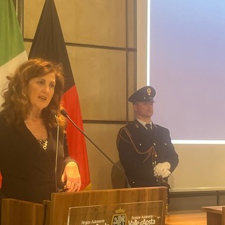 Il questore Angela Cannavale durante il suo intervento a Palazzo regionale
