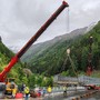 Strada per Cogne, concluso lo smontaggio del ponte di Chevril, revocata la chiusura notturna