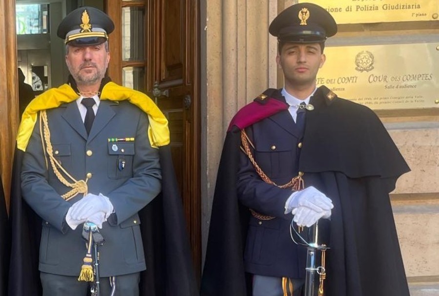 Guardia d'onore all'ingresso della sede giurisdizionale della Corte del conti all'inaugurazione dell'Anno giudiziario 2026