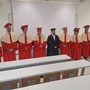 Jader Cheillon (al centro) assieme agli esaminatori della tesi