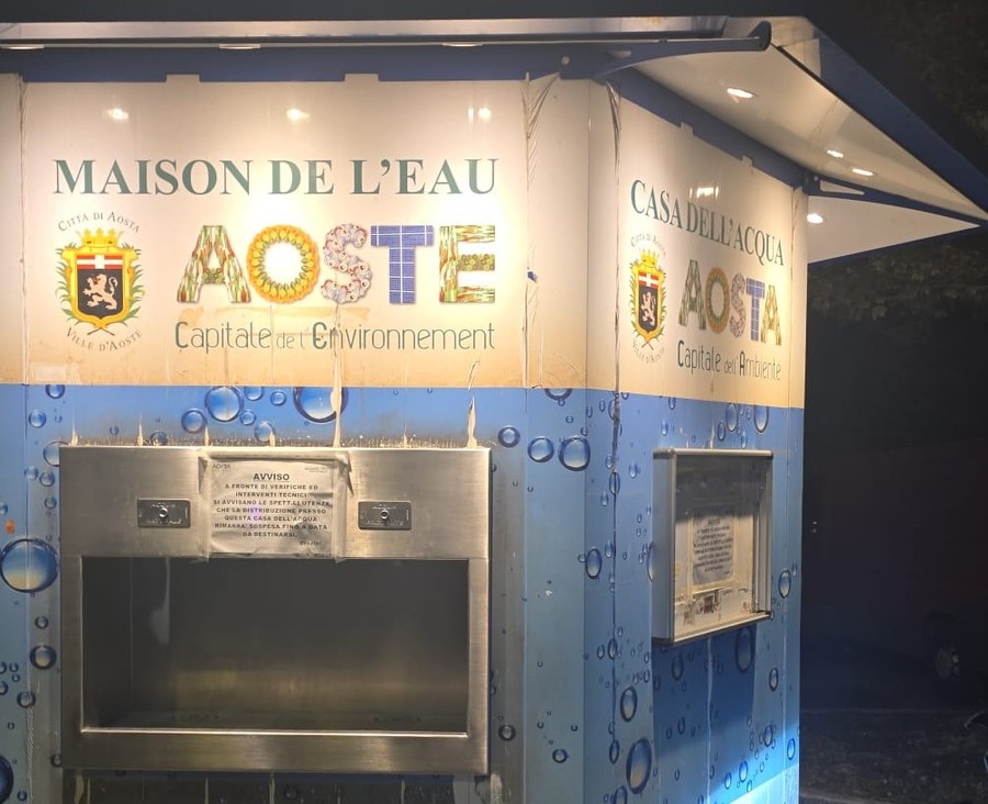 Aosta, sospesa erogazione alla Casa dell’acqua in via Clavalité