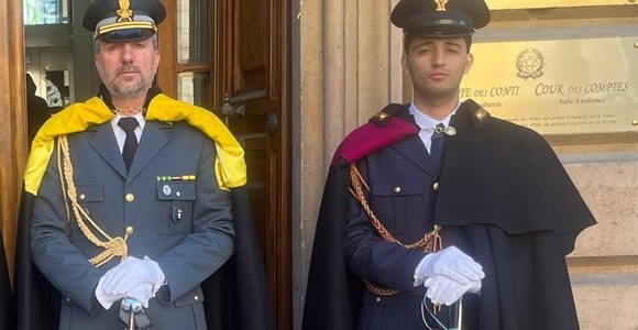 Guardia d'onore all'ingresso della sede giurisdizionale della Corte del conti all'inaugurazione dell'Anno giudiziario 2026