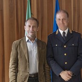 Da sn il questore di Aosta, Gian Maria Sertorio e il dirigente Augusto Canini