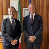 Da sn il questore di Aosta, Gian Maria Sertorio e il Primo Dirigente vicario, Augusto Canini Da sn il questore di Aosta, Gian Maria Sertorio e il Primo Dirigente vicario, Augusto Canini