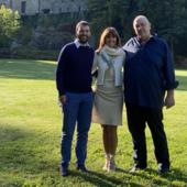 I vertici di PlA; da sn il consigliere regionale Marco Carrel; la presidente, Cristina Camandona e il segretario politico, Aldo Di Marco