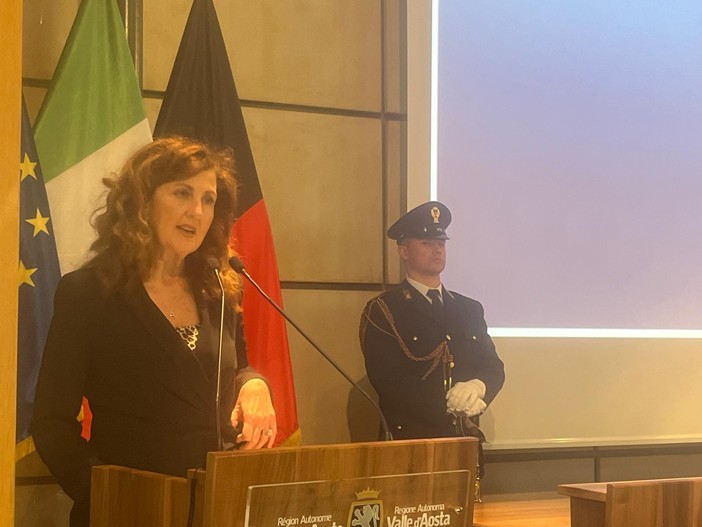 Il questore Angela Cannavale durante il suo intervento a Palazzo regionale
