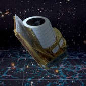 Rappresentazione artistica del telescopio spaziale Euclid. Credit: ESA (acknowledgement: work performed by ATG under contract to ESA)