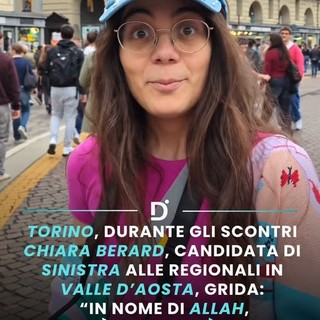Video e foto dello slogan ripreso da Chiara Berard circolano in rete (immagine tratta da Decripto.org)