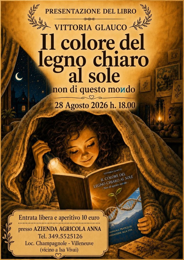 A Villeneuve la presentazione de 'Il colore del legno chiaro al sole' di Vittoria Glauco