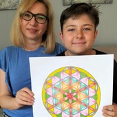 Coloriamo il Fiore della Vita con Valerio e Masha alla Libreria Brivio Due